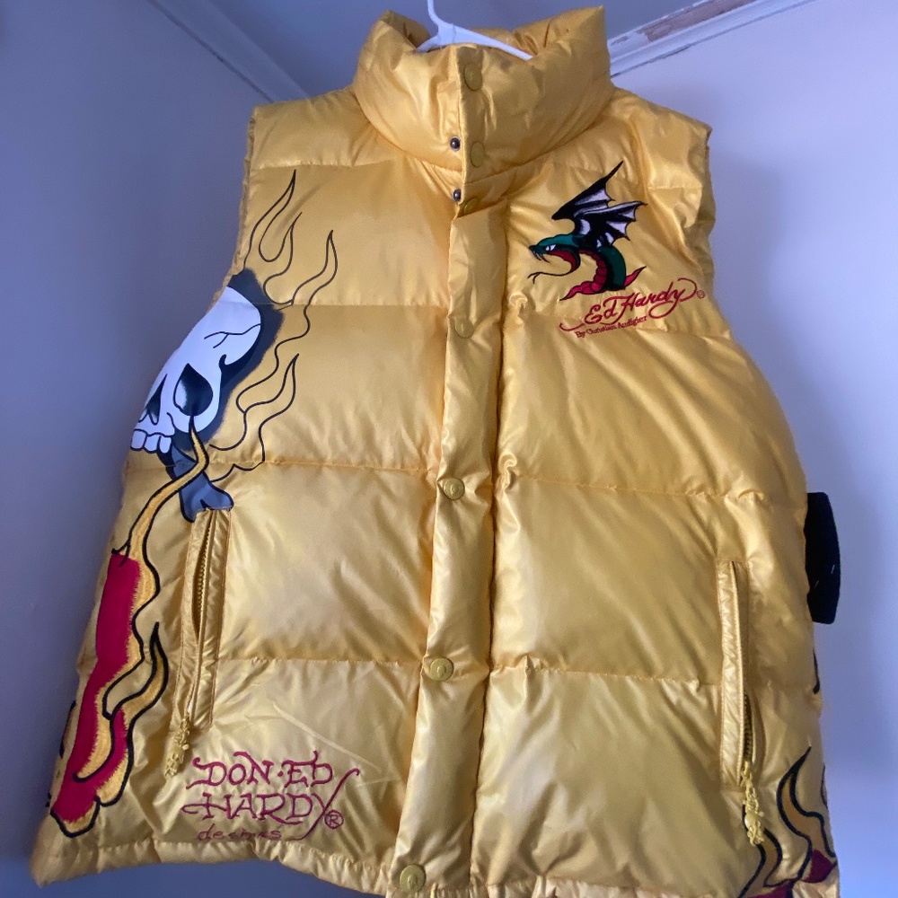 Ed Hardy Men's Sleeveless Puffer down Jacket Vest